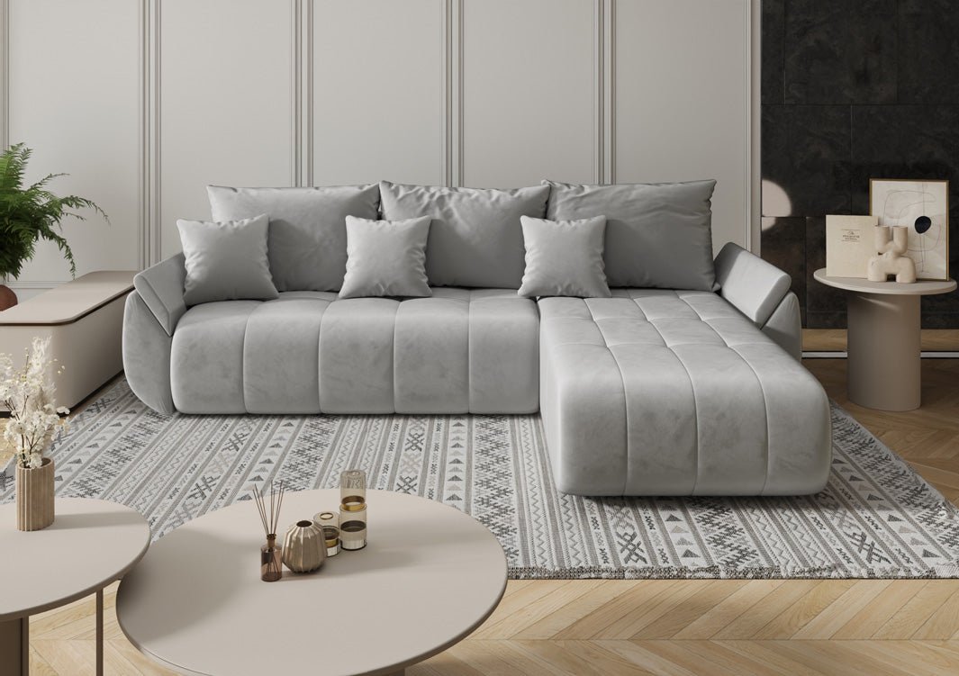 Designer Sofa Lenoa L mat Schloof- an Zouschloffunktioun a Samt