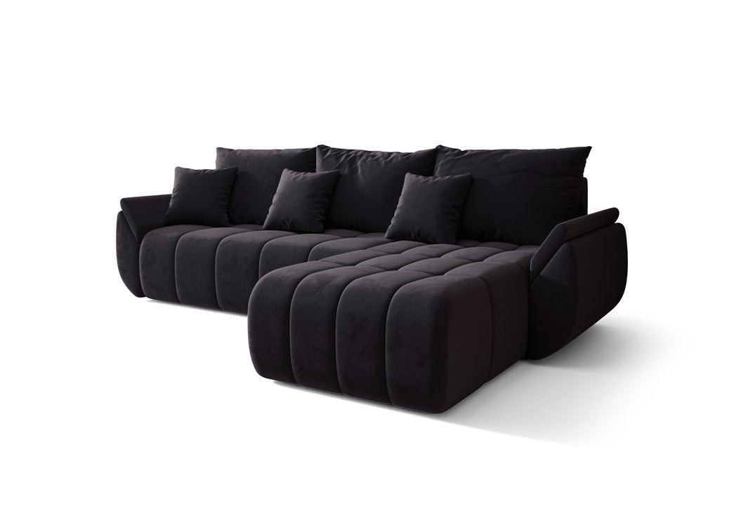 Designer Sofa Lenoa L mat Schloof- an Zouschloffunktioun a Samt