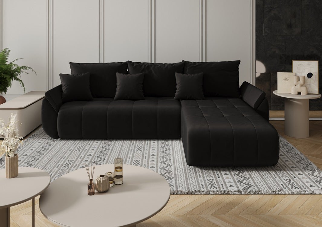 Designer Sofa Lenoa L mat Schloof- an Zouschloffunktioun a Samt