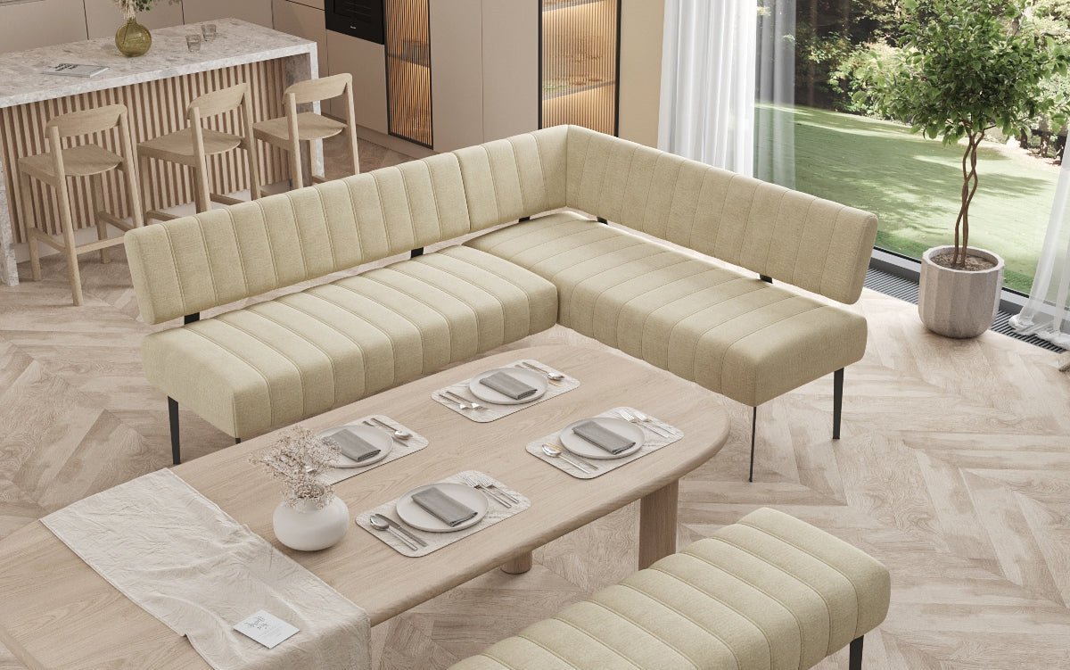 Essbank-Set Montero aus wasserabweisendem Samt mit Metallbeinen