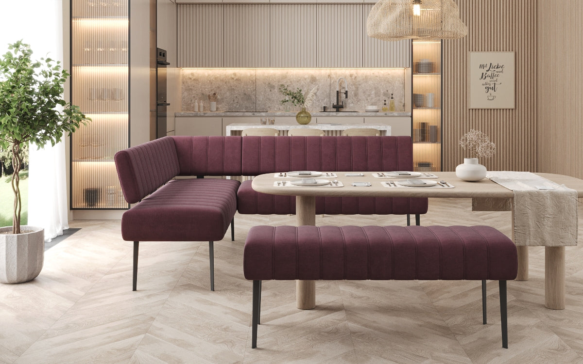 Iessbank-Set Montero aus waasserdichtem Samt mat Metallbeen