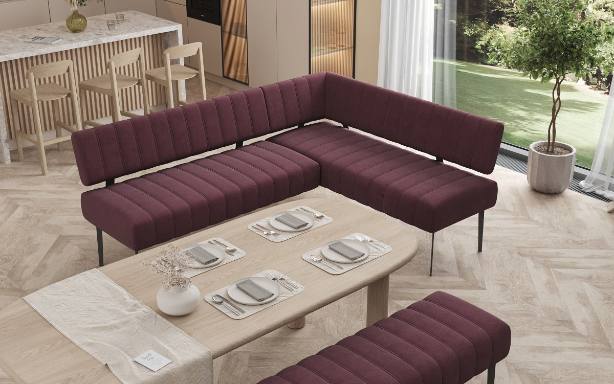 Iessbank-Set Montero aus waasserdichtem Samt mat Metallbeen