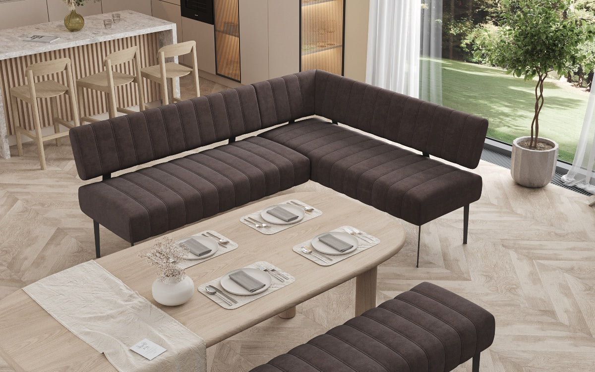 Iessbank-Set Montero aus waasserdichtem Samt mat Metallbeen