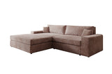 Designer Ecksofa Lugo in Cord – Rosé – Links