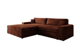 Designer Ecksofa Lugo in Cord – Terrakotta – Links