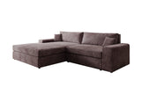 Designer Ecksofa Lugo in Cord – Mauve – Links