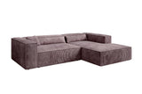 Designer Ecksofa Vasto in Cord – Mauve – Rechts