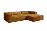 Designer Ecksofa Vasto in Cord – Amber – Rechts