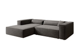 Designer Ecksofa Vasto in Strukturstoff – Grau – Links