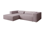 Designer Ecksofa Vasto in Strukturstoff – Taupe – Links