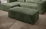 Beistellhocker Vasto in Cord – Salbei