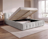 Designer Polsterbett Nela in Bouclé – Sand