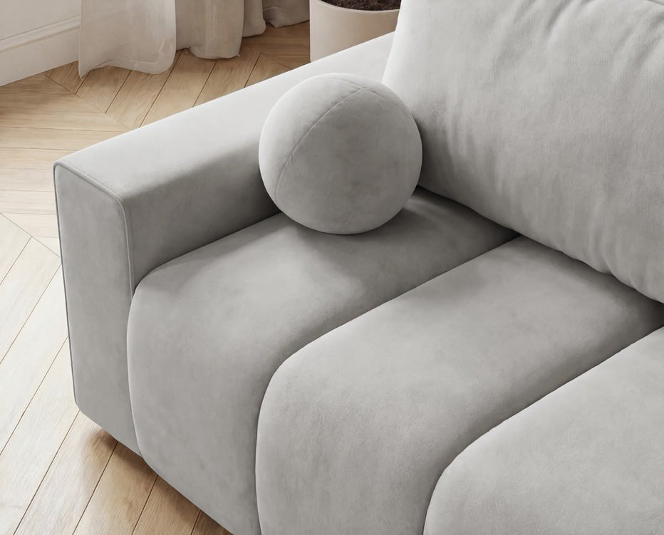 Designer 3 Sitzer Sofa Vena mit Stauraum und Schlaffunktion in Samt