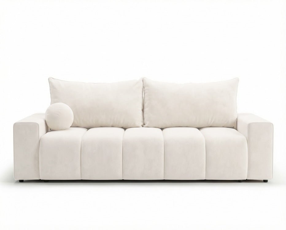 Designer 3 Sitzer Sofa Vena mit Stauraum und Schlaffunktion in Samt