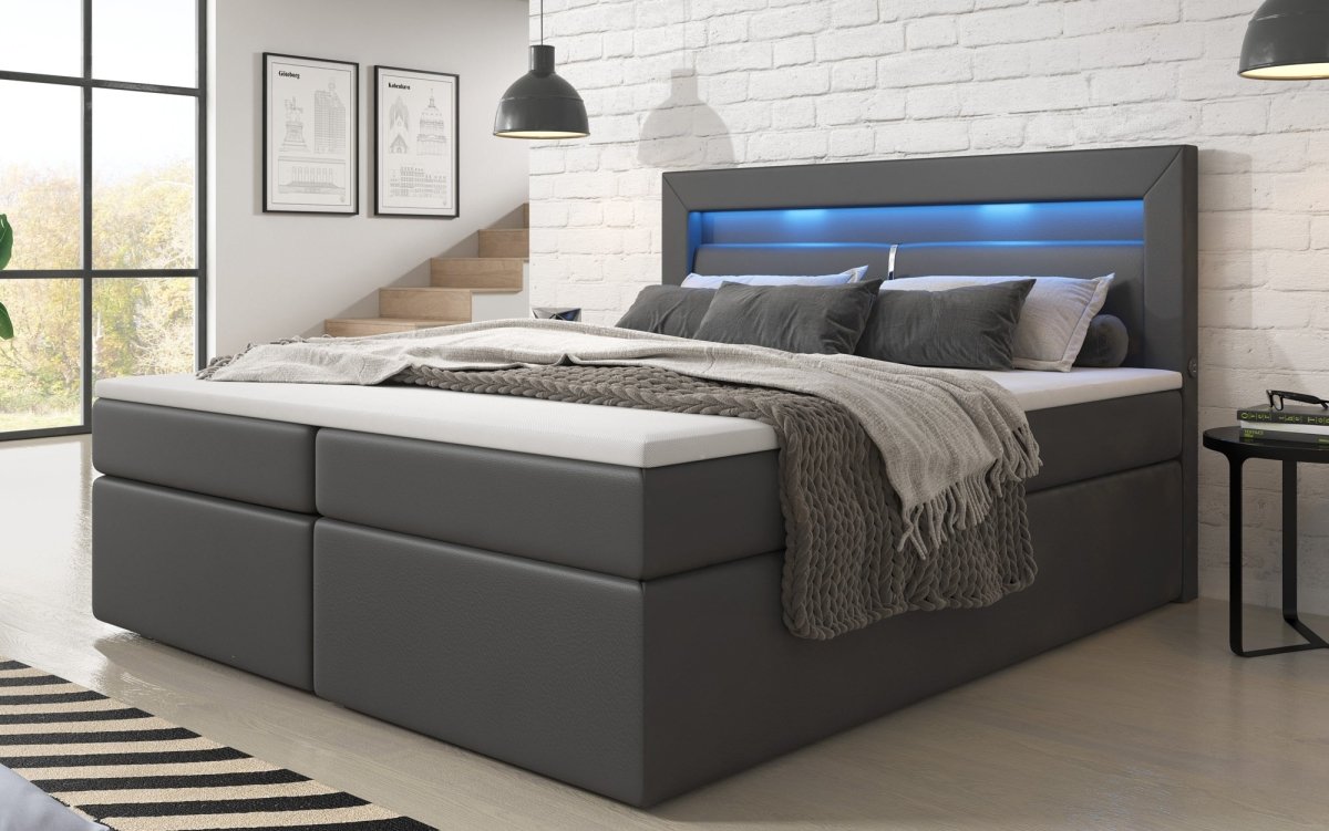 OUTLET - Boxspringbett Repos mit LED und USB - Luxusbetten24