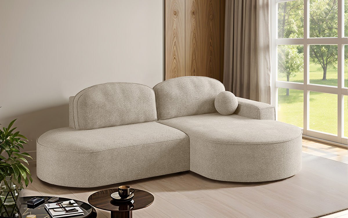 Designer Sofa Lenny Bouclé mat Schloof- an Zesummeklappfunktioun