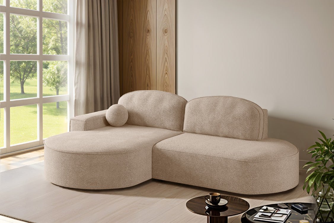 Designer Sofa Lenny Bouclé mat Schloof- an Zesummeklappfunktioun
