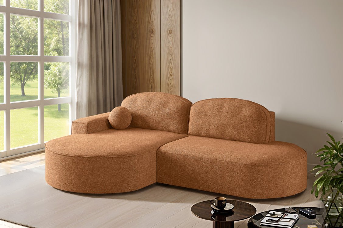 Designer Sofa Lenny Bouclé mat Schloof- an Zesummeklappfunktioun