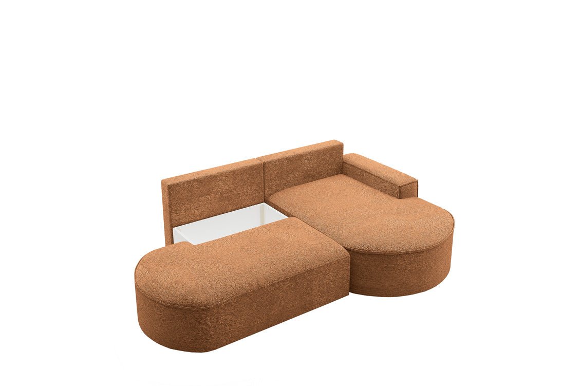 Designer Sofa Lenny Bouclé mat Schloof- an Zesummeklappfunktioun