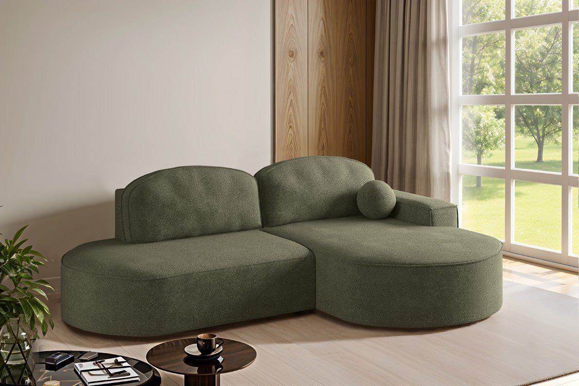 Designer Sofa Lenny Bouclé mat Schloof- an Zesummeklappfunktioun