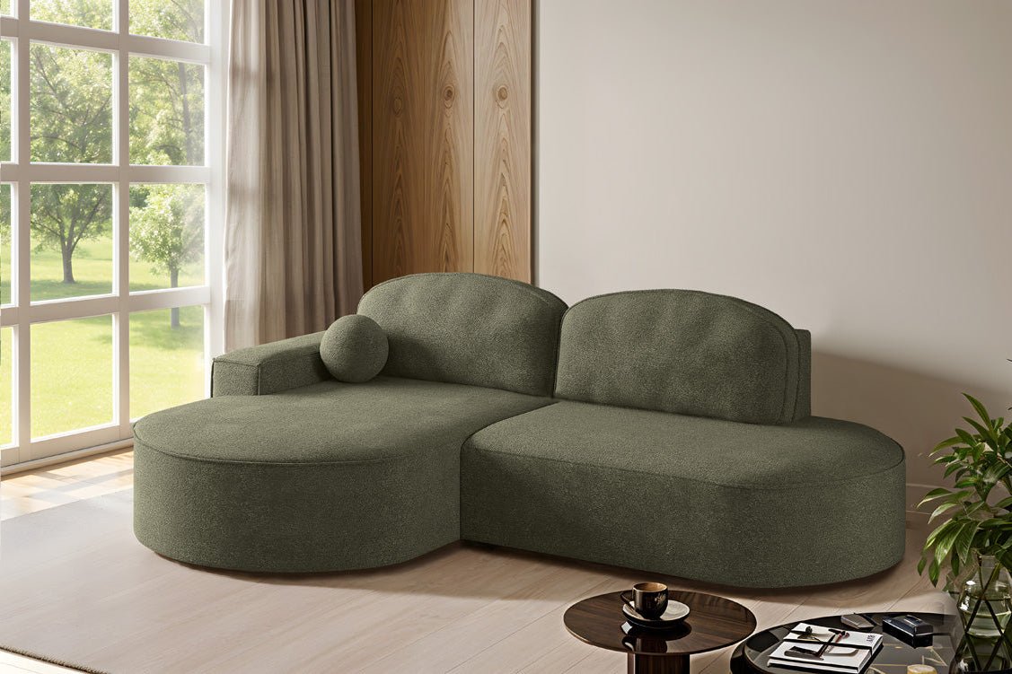 Designer Sofa Lenny Bouclé mat Schloof- an Zesummeklappfunktioun