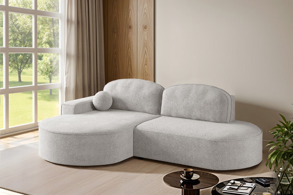 Designer Sofa Lenny Bouclé mat Schloof- an Zesummeklappfunktioun