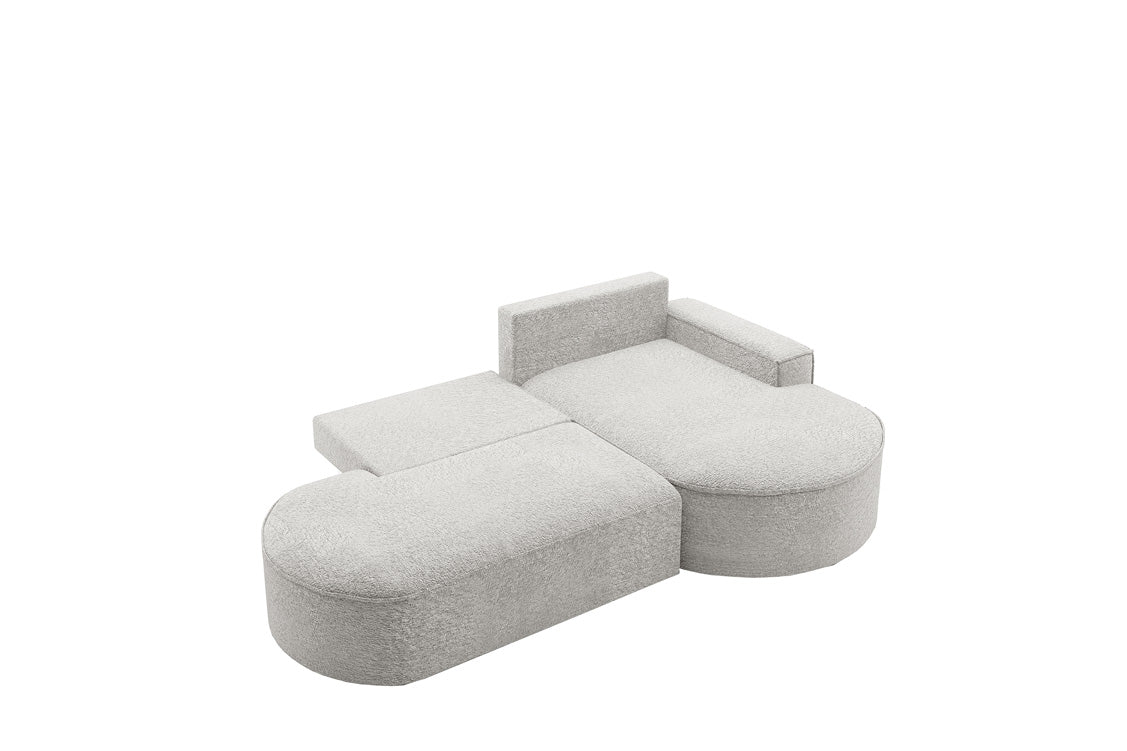 Designer Sofa Lenny Bouclé mat Schloof- an Zesummeklappfunktioun