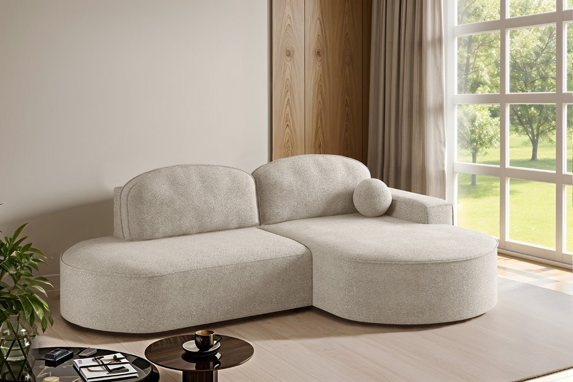 Designer Sofa Lenny Bouclé mat Schloof- an Zesummeklappfunktioun
