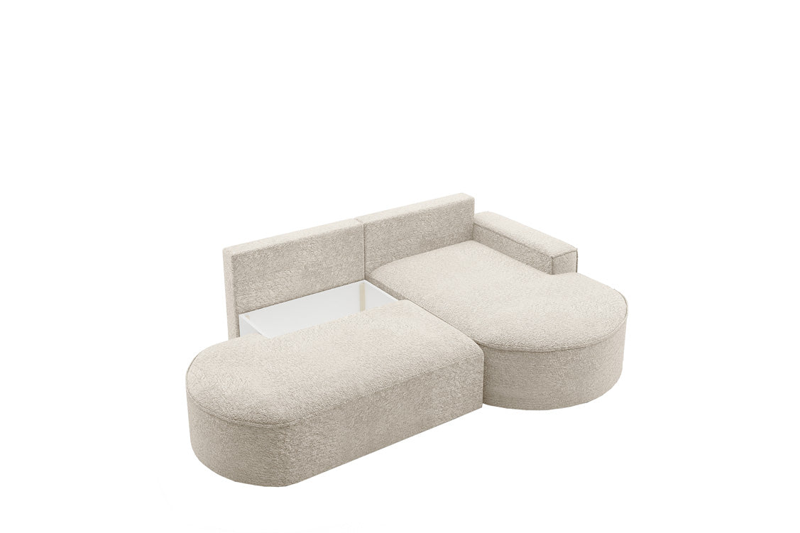 Designer Sofa Lenny Bouclé mat Schloof- an Zesummeklappfunktioun