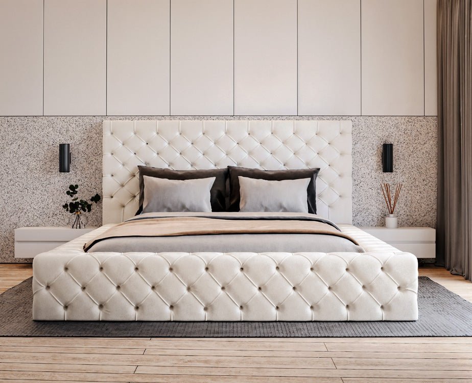 Designer Polsterbett Lana Samt mat Späicherraum