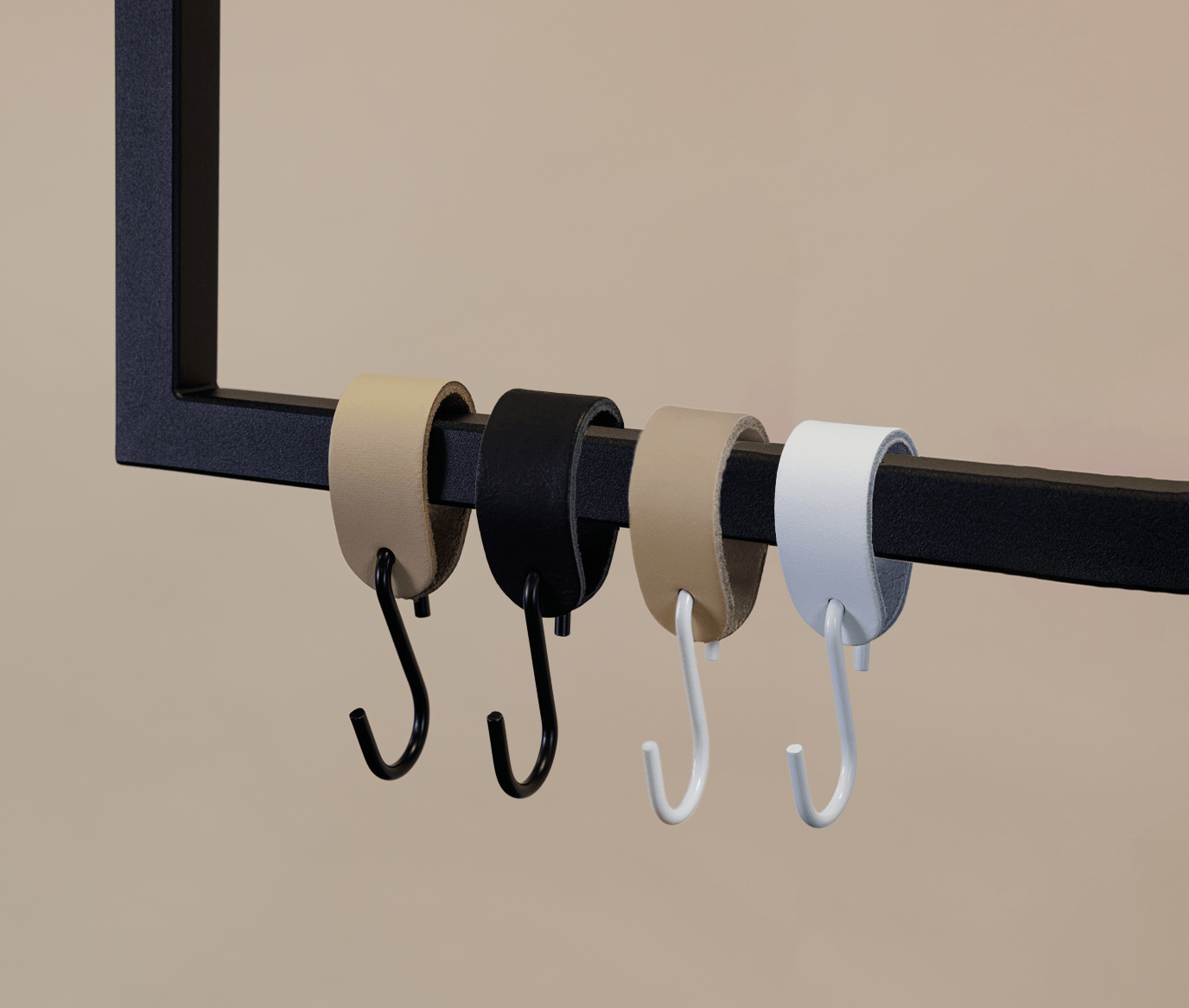 Lieder Kleedhaken Arcoro aus Stol & Echtleder