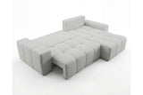 Designer Ecksofa Arvo in Bouclé mit Schlaffunktion & Stauraum – Sand – Rechts