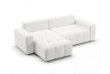 Designer Ecksofa Arvo in Bouclé mit Schlaffunktion & Stauraum – Weiß – Links