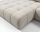 Designer Ecksofa Pino in Samt mit Schlaffunktion & Stauraum – Beige – Links