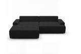 Designer Ecksofa Pino in Samt mit Schlaffunktion & Stauraum – Schwarz – Links