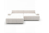 Designer Ecksofa Pino in Samt mit Schlaffunktion & Stauraum – Weiß – Links