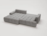 Designer Ecksofa Nemo in Stoff mit Schlaffunktion & Stauraum – Grau – Links