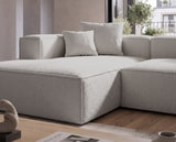 Designer Ecksofa Reno in Bouclé – Sand – Links