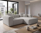 Designer Ecksofa Reno in Bouclé – Sand – Rechts