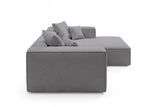 Designer Ecksofa Reno in Bouclé – Grau – Rechts