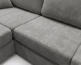 Designer Ecksofa Vigo in Chenille – Grau – Links
