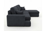 Designer Ecksofa Vigo in Chenille – Anthrazit – Rechts