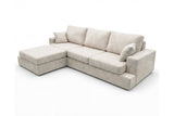 Designer Ecksofa Vigo in Chenille – Weiß – Links