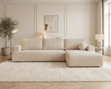 Designer Ecksofa Vanto in Bouclé – Beige – Rechts