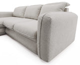 Designer Ecksofa Tino in Strukturstoff – Hellgrau – Links