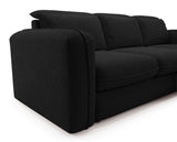 Designer Ecksofa Tino in Strukturstoff – Schwarz – Links