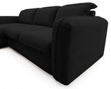 Designer Ecksofa Tino in Strukturstoff – Schwarz – Links
