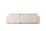 Designer Ecksofa Tino in Strukturstoff – Weiß – Rechts