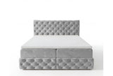 Boxspringbett Castella Samt mit Stauraum – Grau