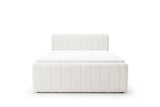 Boxspringbett Elin Samt mit Stauraum – Weiß